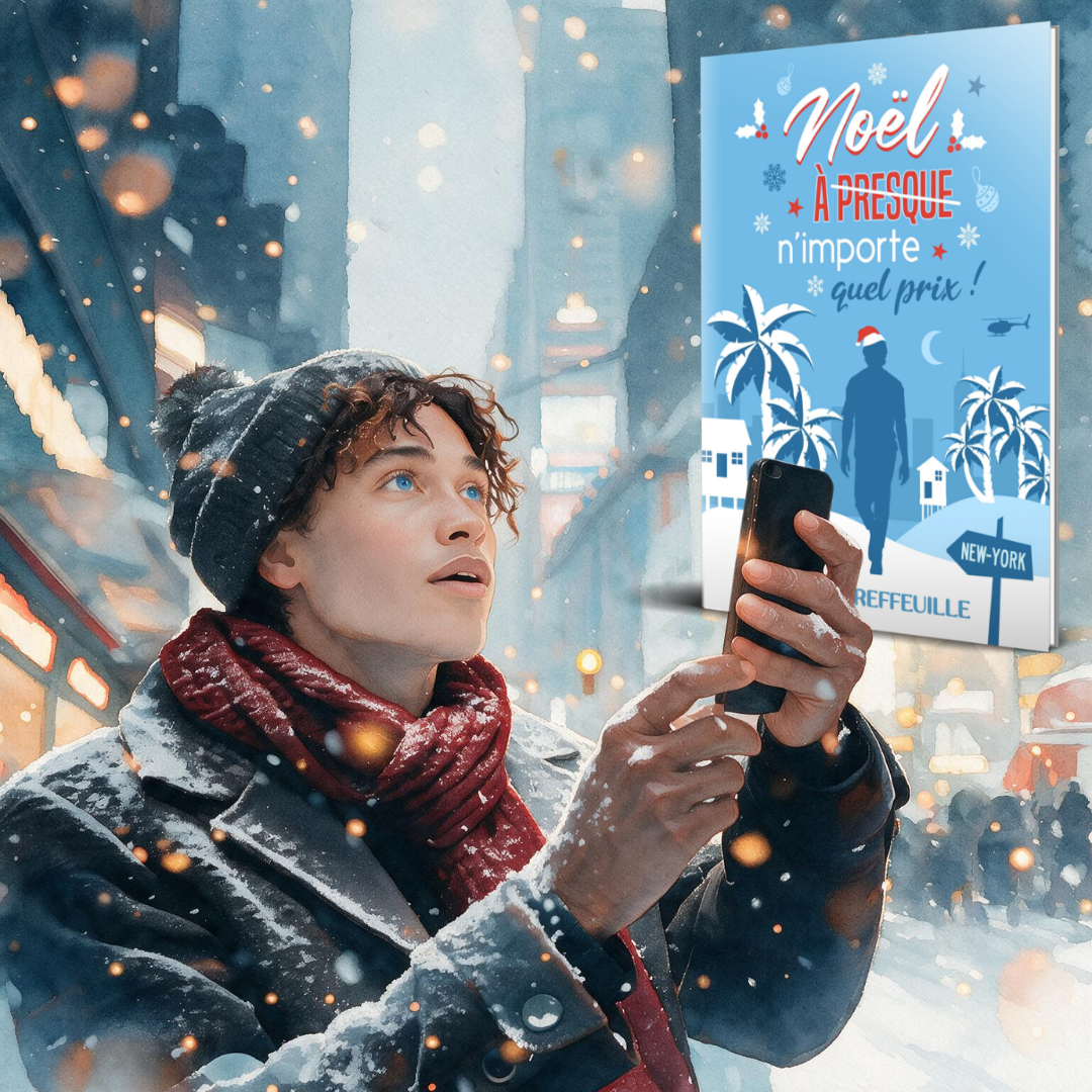 Homme metisse et mini roman de Noël sous les tropiques