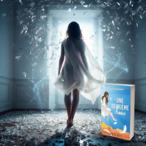 Femme en blanc avec des plumes qui tombent du ciel, roman Une deuxième chance